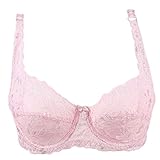 Haoruiqi 女性は、パッドブラジャーランジェリー花レースソフトカップ毎日パディングを押し下げる (Light Pink, 36)