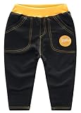 [スゴフィ]SGFY　ボーイズ スポーツパンツ ロングパンツ ベビー 男の子 キッズ 子供服 秋 冬 保温 ズボン ジュニア 英文字HELLO (110, ブラック)