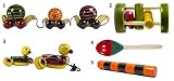 5 Pieceベビー木製Rattles and Cars Toys Set :モデルrw-gl004
