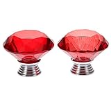 2個入りセット クリア クリスタル取っ手 ハンドル ガラスノブ 引き出し取っ手 手すり ネジ付き クリア クリスタル ガラス キャビネット 食器棚 ドレッサータンス (30mm)