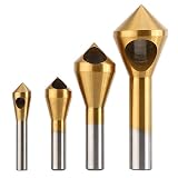 バリ面取り 面取りカッター 穴開け ドリルビット ハイスピードスチール製 チタンコーティング 4枚 2-5 / 5-10 / 10-15 / 15-20mm
