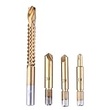 4ピースチタンコーティングされたhssドリルビット鋸大工木工電動ドリル金属穴溝入れハンドツールセット