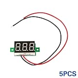 XCSOURCE 2線式 デジタル電圧計 ゲージテスター LED 電圧メーター 2線式=別電源不要/埋込型 DC3-30V 5個 赤 TE809