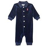 Ralph Lauren(ラルフローレン) ベロア素材ワンポイントカバーオール(Navy) 9M(6-9ヶ月) [並行輸入品]