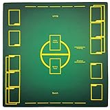 OTOlife プレイマット 全面縫製仕様 ラバープレイマット 滑り止め 収納袋付き カードゲーム 60×60cm(緑)