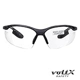 voltX[コンストラクター] セーフティグラス フルレンズ リーディンググラス保護めがね 欧州規格CE EN166f 適合 （+1.0 D、クリア) － ラップアラウンド型 － 長さ調整ストッパー付