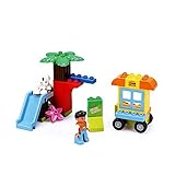 BrickLand Large Brick Building Set Creative Bricks Puppy Playground Set with Burger Shop and Boy Min