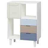 不二貿易 マルチキャビネット サマルカ 引出し3杯 扉付き カラフル 50936