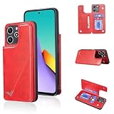 【Anrek】互換性 XIAOMI Redmi 12 5G XIG03 用 新型 背面 カードケース（レッド) シャオミ mi12 5G スマホケース カード収納 横置き機能 携帯カバー シャオミ mi12 5G RED