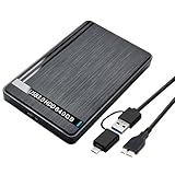 BIGBIGER 500G USB3.0 Type C HDD 2in1外付け ハードディスク 2.5インチ機械式 超薄型 ポータブルHDD ノートパソコン/PC/TV/Mac/PS4/XBox対応 テレビ録画 (黒) (ブラック, 500, GB)