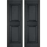 Ekena Millwork RWR15X047BLW Exterior Real Wood Western Red Cedar Raised Panel Shutters (Per Pair), 1