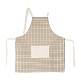 Eboxerエプロン　首掛け式　綿製　とても柔らかい　簡潔な花柄　6つの色を選ぶことができる　男女兼用(C)