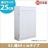 薄型ろうかキャビネット(幅60ｃｍタイプ)奥行25ｃｍ (ホワイト)UKD-62T