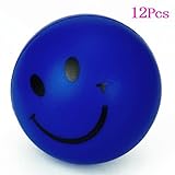 Luquan Relief Squeeze Ball – 12個Smiley Face Stress Relief Squeeze Ball – ヘルプ関節炎 – ランダムカラー