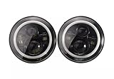 Aphrodite 2個7 "インチラウンド40 W LED Halo角度目ヘッドライトfor Jeep Wrangler ms002b