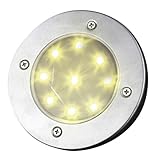 hjuns-Wu 5色光源 九つLED電球 埋め込み式 ガーデンライト 地上ランプ 屋外光路庭装飾 埋め込み式防水ライト 防犯ライト ガーデン、庭、芝生、公園に適うアウトドア用ライト B:暖色光