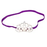 【ノーブランド品】 キッズ 赤ちゃん ヘアアクセサリー ヘアバンド 写真撮影 小道具 髪飾り 出産祝い ギフト　全10色 - ディープ・パープル