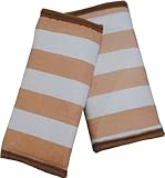 イマージ ボーダー ベビーキャリー用ベルトカバー ベージュ×ホワイト 天竺ニット