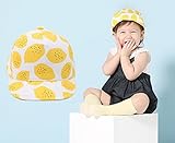 ベビー キャップ 爽やかな レモン柄 ( 赤ちゃん 幼児用 ハット 帽子 頭囲 48～50cm ) (ホワイト)