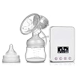 MUTANG 電動式乳母車二重シリコン授乳用ポンプポータブル胸マッサージサクションミルクセーバーバッテリー内蔵多色オプション (色 : 白)