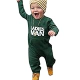 POTOJP 無地 ロンパース キッズ ベビー服 子供用 長袖 連体服 赤ちゃん 防寒着 防寒着 撮影 出産祝い 寝相アート 日常着 カバーオール (100, グリーン)