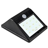 EPBOWPT ソーラー LEDライト12個LED電球　センサー搭載 ガーデンライト アウトドアライト 高輝度 ソーラー充電 センサーライト 光センサー 防水、屋外でも使える壁付ソーラーモーションライ