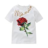 domybest ベビー服　肌着　半袖Ｔシャツ　ローズ　2-8歳　春秋用トップス　コットン　女の子　パジャマ　ルームウェア　普段着　春夏秋　可愛い (140)