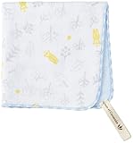 やわらぎ ハンカチ ふわふわ6重ガーゼ織り ウルソン モクモク ブルー25×25cm