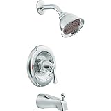 Moen 82910epシングルハンドルposi-tempタブとシャワーバルブトリム、クローム
