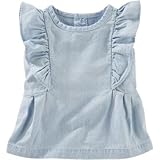 Carter's(カーターズ) フラッタースリーブシャンブレーチュニック ブルー トップス半袖Tシャツ 9ヶ月【並行輸入】