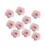 Perfk 10個全13色 結婚式 人工造花 花部分のみ パーティー 装飾用 帽子/服装/カバン アクセサリー シルクバラ 4cm - ライトピンク
