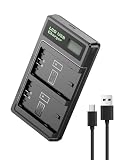 Nastima NP-FZ100 カメラバッテリー充電器 ソニー対応 2個同時充電可能 LCD電池残量表示 For Sony A(9・9II・9III・9S)・a6600・a6700・A(7RV・7IV・7R3・7III・7c)ZV-E1・FX3・A1などに対応 USB充電器 USB Type-Cケーブル付き