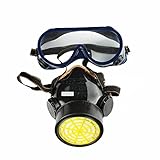 【Lucky sign】塗装作業用フィルター式 塗装マスク 防塵マスク 活性炭 フィルター式 コスプレマスク 半面形面体 粉塵 PM2.5 有機ガス カート (マスク イェロー)