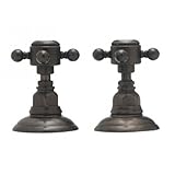 Rohl a1411lhstn国バスコレクションセットのホットとコールド1 / 2サイドバルブ六角メタルレバー、サテン