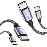 MOGOOD USB C to USB Cケーブル Cオス to Cオス（2パック）互換性 iPhone 15/15 Pro/15 Plus/15 Pro Max MacBook Pro、iPad Air 4、Samsung Galaxy S23 S22 S21 Ultra用60W編組USB C to C急速充電ケーブル（グレー/1M)