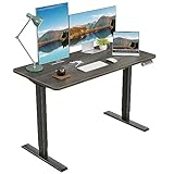 Sunon 昇降式デスク(幅120cmX奥行60cm) 組み立て簡単(12分で完了) 一枚板 電動昇降デスク メモリー機能付き スタンディン