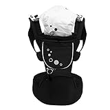 ベビーベルト、ウエスト、背中とヒップ、多機能通気性ベビーキャリアのすべての季節 (3-15KG、3-36 ヶ月),Black