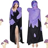 pewjury ウェアラブルブランケット パーカー 大人用 女性用 オーバーサイズ スローブランケット カウチ ソフトブランケット 袖付き ハロウィンギフト, ブラック-3, 210x145cm