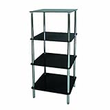 ガラスラック　4段角　クロ ＧＲ－4Ｓ　ＢＫ