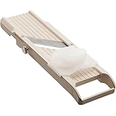 Benriner Mandoline Slicer, Japanese Stainless Steel Blade, BPA Free, Beige Classic Slicer, Biege with 4 Japanese Stainless St