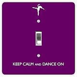 Rikki Knight Keep Calm and Dance on Single Toggle Light Switch Plate, Purple [並行輸入品]