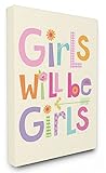 The Kids Room by Stupell Girls will Be Girls Multi-Color with Arrow Stretched canvas Wall Art [並行輸入品