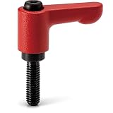 NBK 機械要素部品 ミニクランプレバー(おねじ)フラットタイプ LHCM-6-12-RD (レッド)