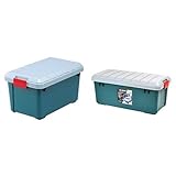 『 ボックス RVBOX 600 グレー/ダークグリーン 幅61.5×奥行37.5×高さ33cm』と『 ボックス RVBOX 800 グレー/ダークグリーン 幅78.5ｘ奥行37ｘ高さ32.5cm』の