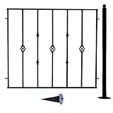 モダンエクステリアフェンス パラレル 延長用セット ポスト・埋め込みベース付き アイアン IEF-QXUE