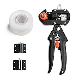 AGPtek® Professional 3 Blade OMEGA-type V-type U-type Grafting Pruner Black Color (grafting tape inc