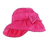 B Blesiya ベビー小物　ベビーキャップ　ベビー帽子　スイムキャップ　ベビーハット　太陽の帽子　UVカット　サンバイザー付き　全5色 - ローズレッド