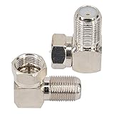 Kaunosta f型変換コネクタ F型L字変換プラグ ネジ式 Ｆオス⇔Ｆメス f型l字接栓 地デジ CATV BS CS 4K 8K対応 延長中継プラグ ２個いり