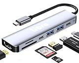Libra USB C 7-in-1 ハブ【4K 30Hz HDMI/PD 100W /USB 3.0 & USB 2.0 ポート/TF & SDスロット搭載】ドッキングステーション type c Thunderbolt 3.0以降対応 タイプc ハブ iPhone15、iPad、SwitchなどのUSB Cデバイス対応 LBR-TC7DS