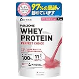 WINZONE(ウィンゾーン)ホエイ プロテイン パーフェクトチョイス 4㎏(1㎏×4)【スプーンなし】 サワーストロベリー風味 国内製造 11種ビタミン 4種ミネラル 日本新薬